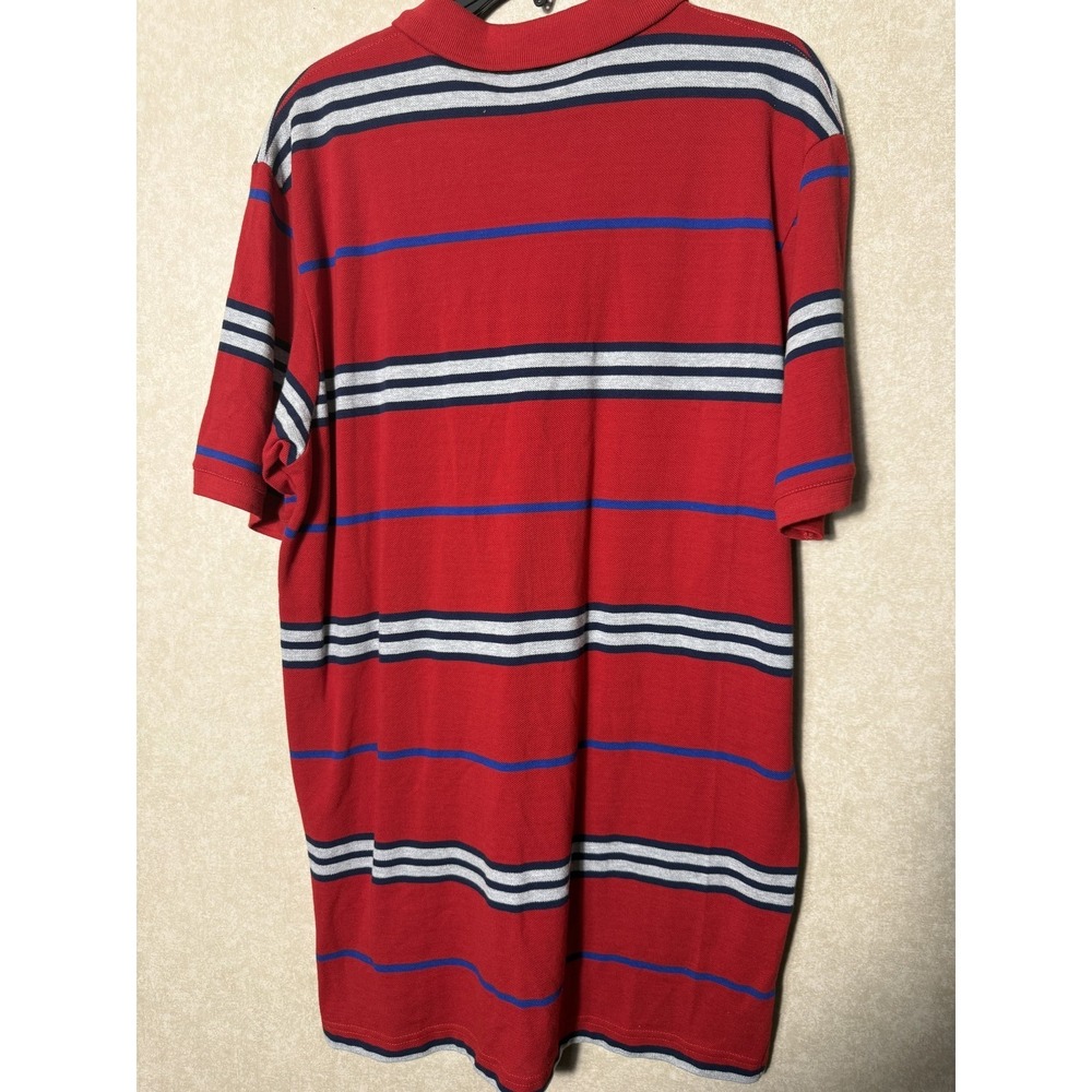 NWT‎ U.S. Polo Assn. Men's Large Red Striped Short Sleeve Pique Polo Shirt - Picture 2 of 6